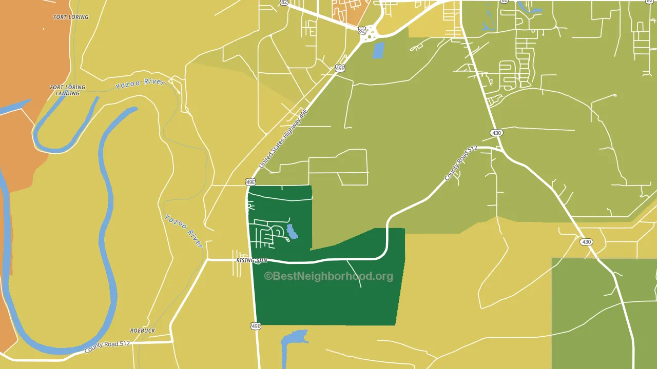 Rising Sun, MS block-group voter-turnout map