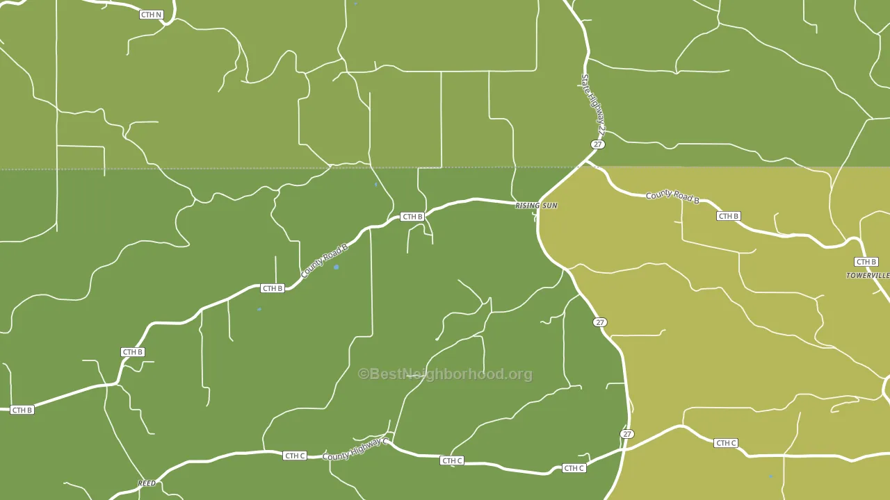 Rising Sun, WI block-group voter-turnout map