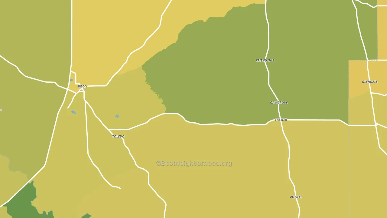 Rison, AR block-group voter-turnout map