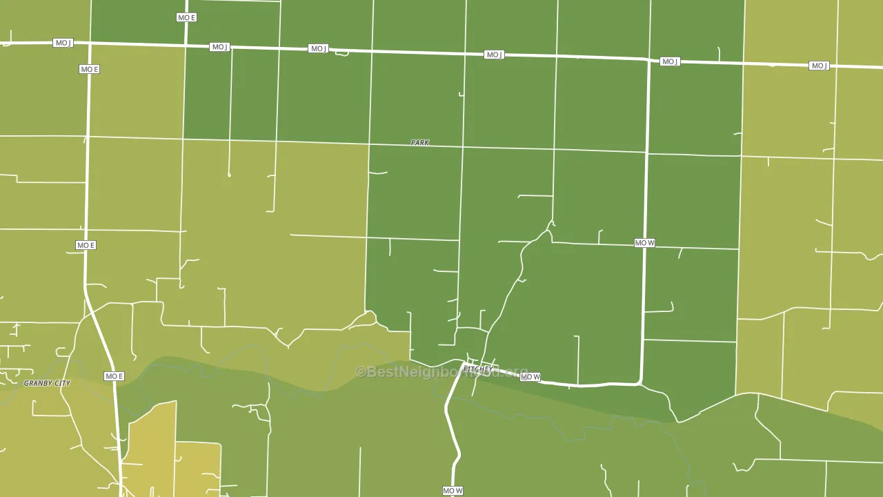 Ritchey, MO block-group voter-turnout map