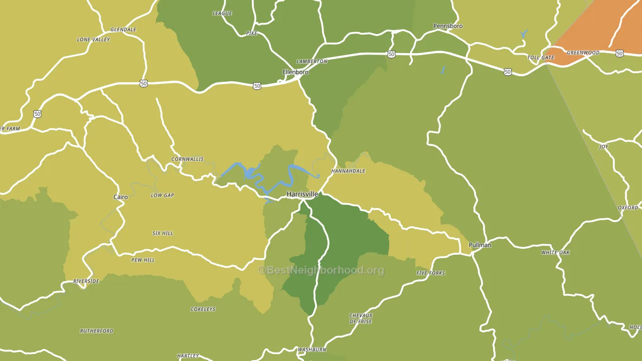 Ritchie County, WV block-group voter-turnout map