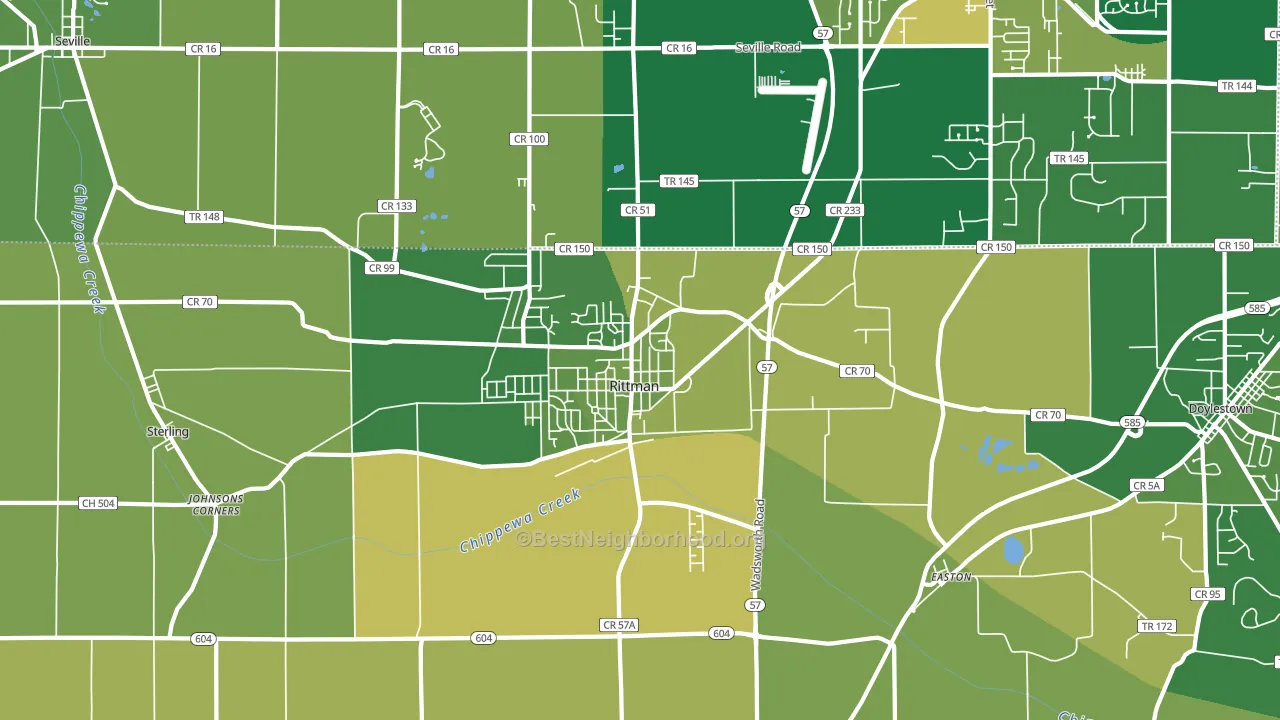 Rittman, OH block-group voter-turnout map