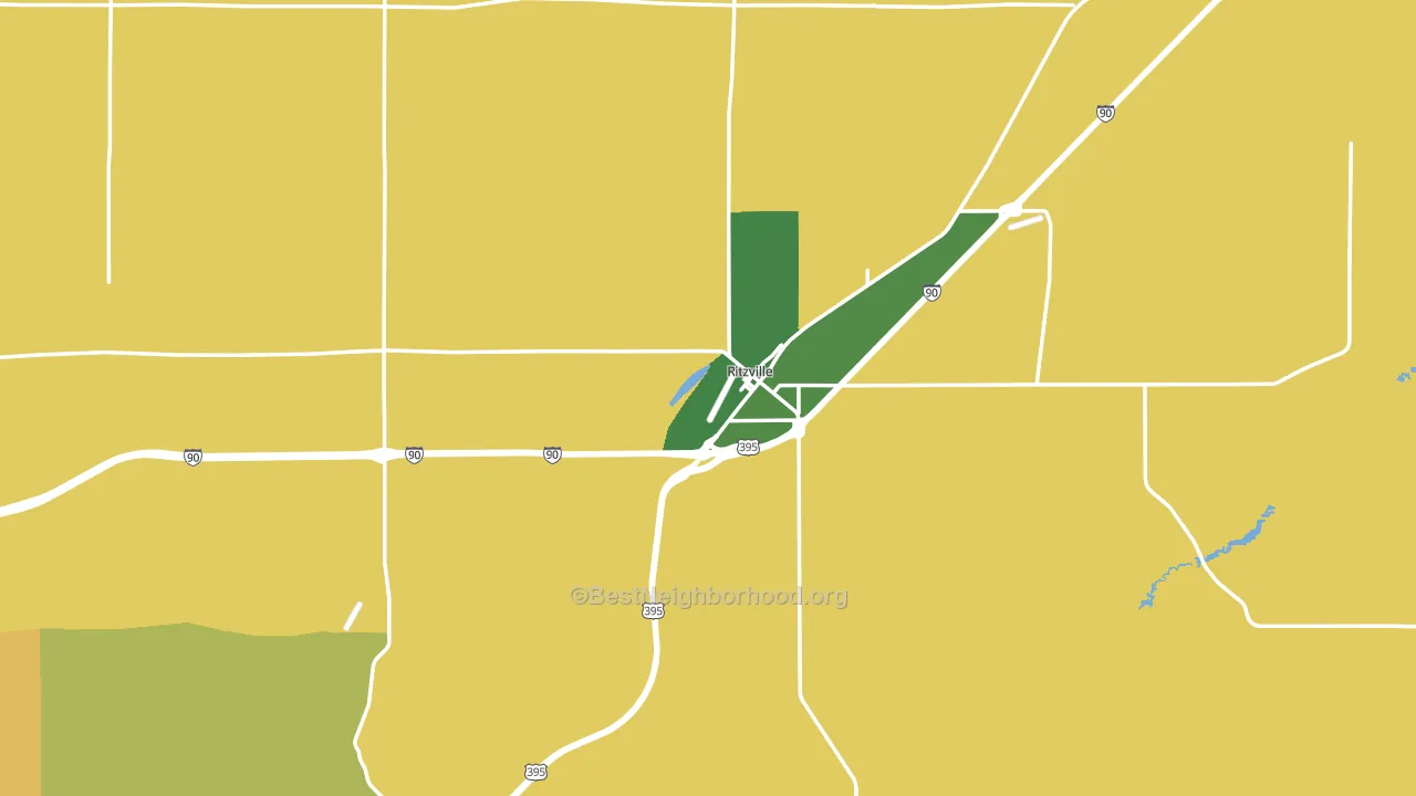 Ritzville, WA block-group voter-turnout map