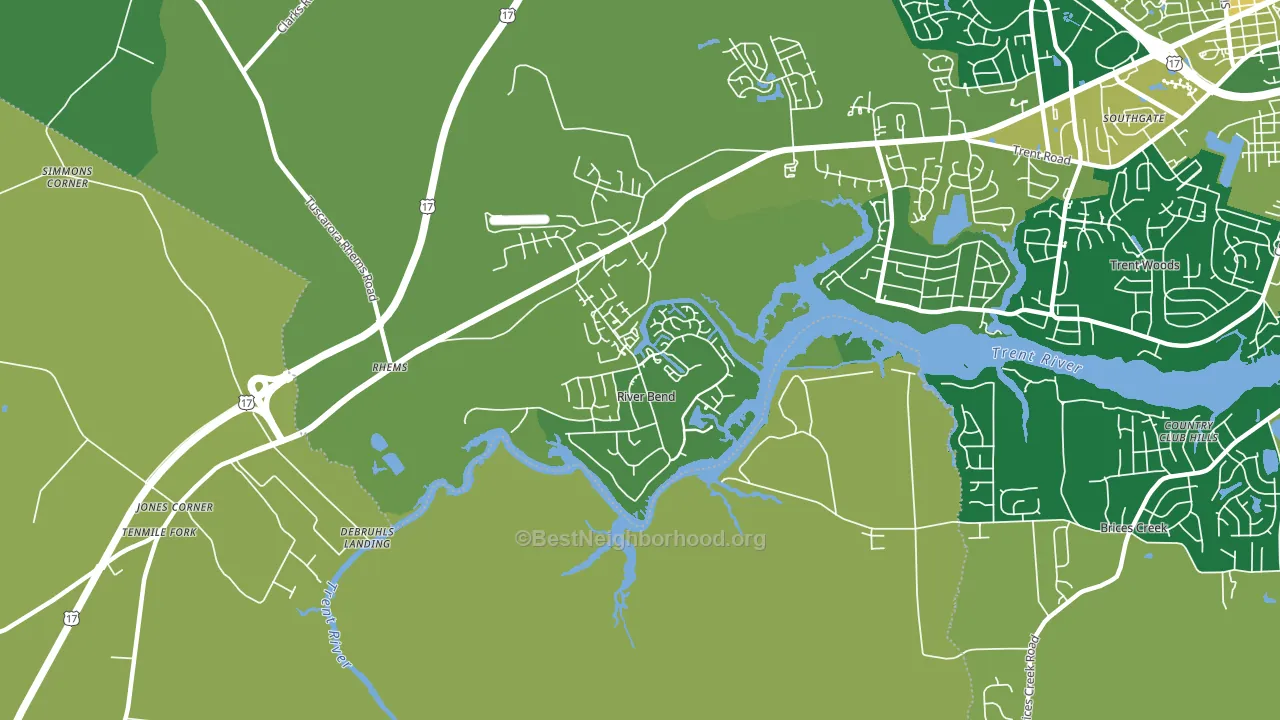 River Bend, NC block-group voter-turnout map