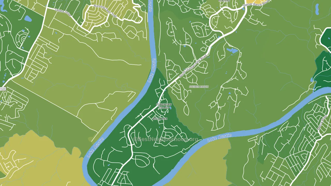 River Dance at Steiner Ranch, Austin, TX block-group voter-turnout map