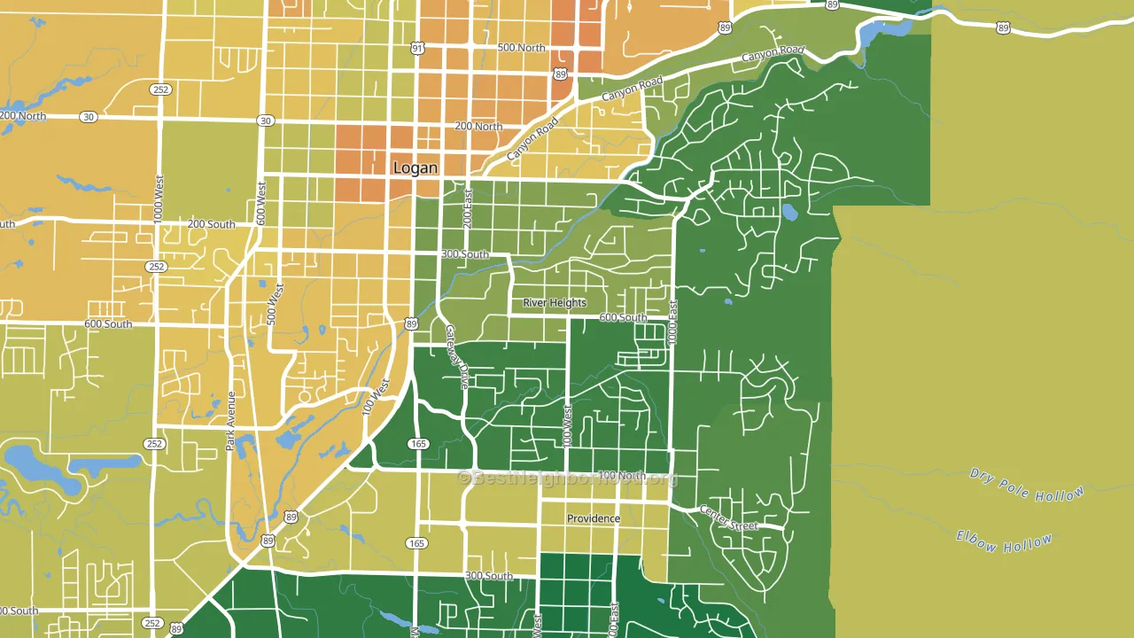 River Heights, UT block-group voter-turnout map