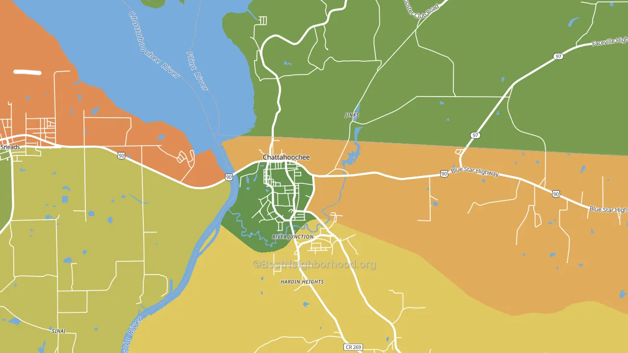 River Junction, FL block-group voter-turnout map