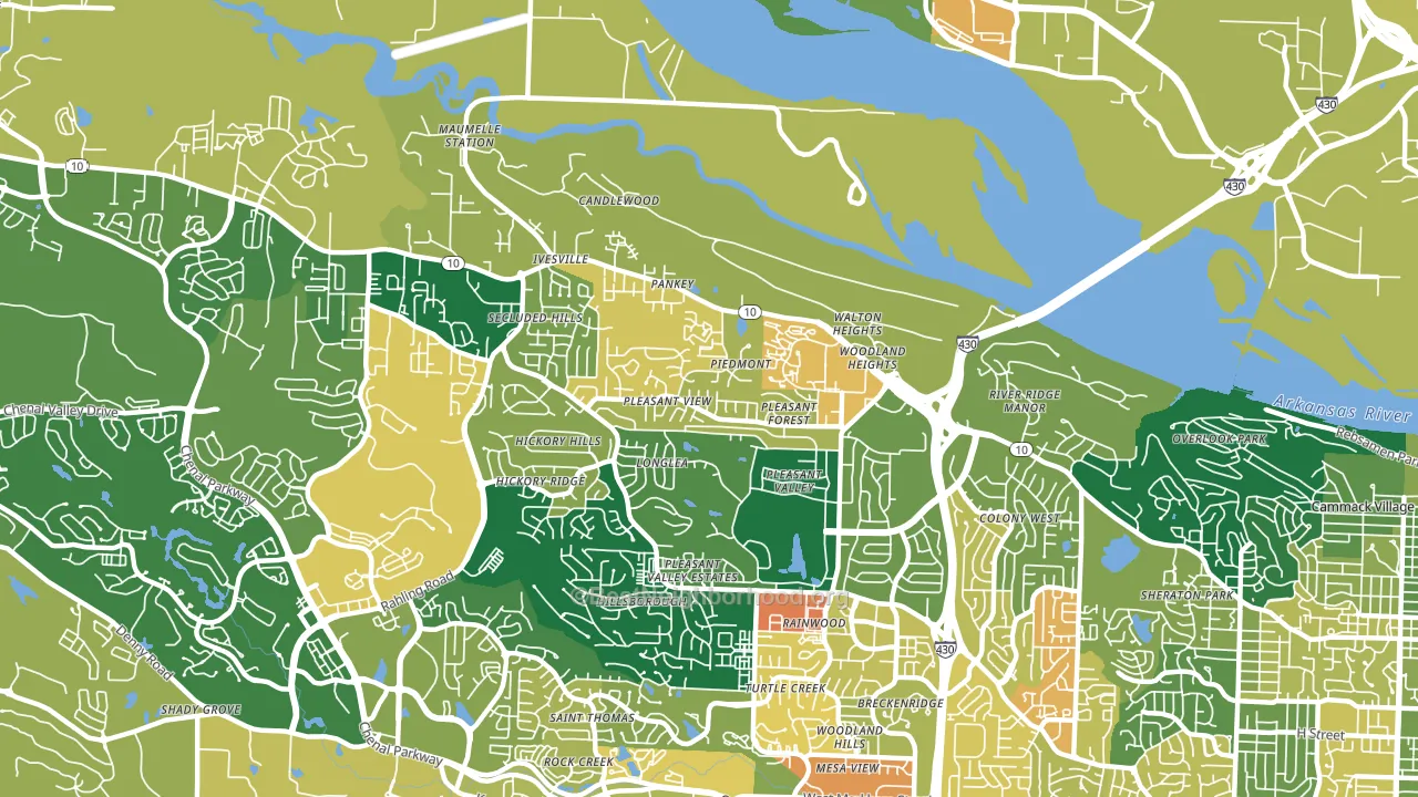 River Mountain, Little Rock, AR block-group voter-turnout map
