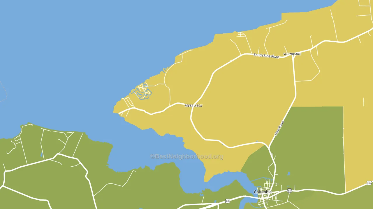 River Neck, NC block-group voter-turnout map