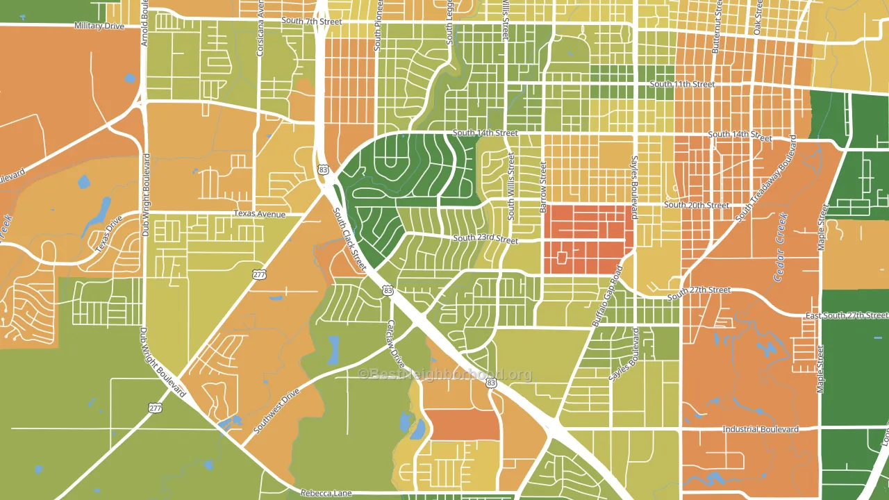 River Oaks-Brookhollow, Abilene, TX block-group voter-turnout map