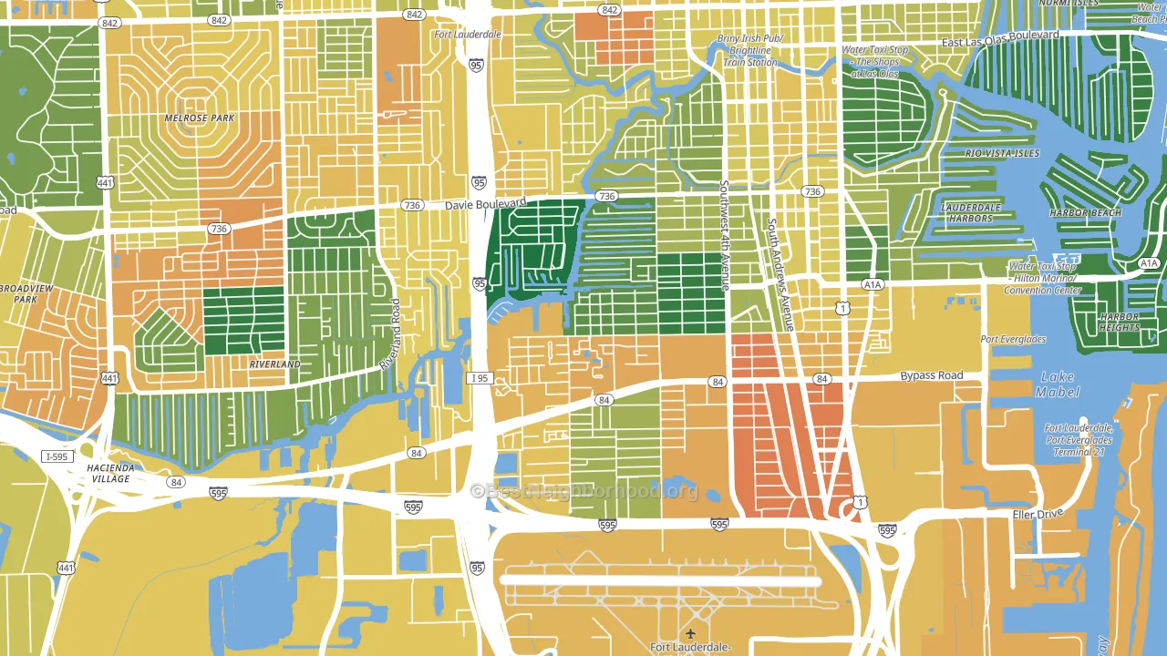 River Oaks, Fort Lauderdale, FL block-group voter-turnout map