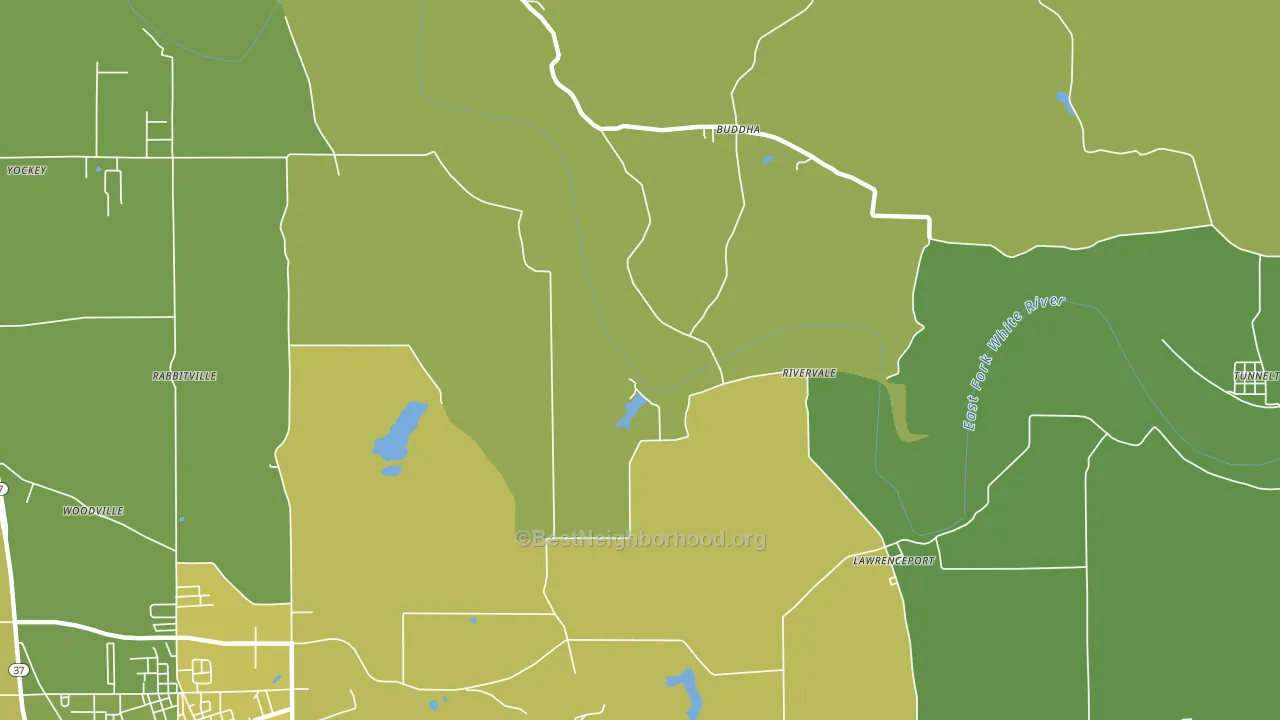 River Vale, IN block-group voter-turnout map