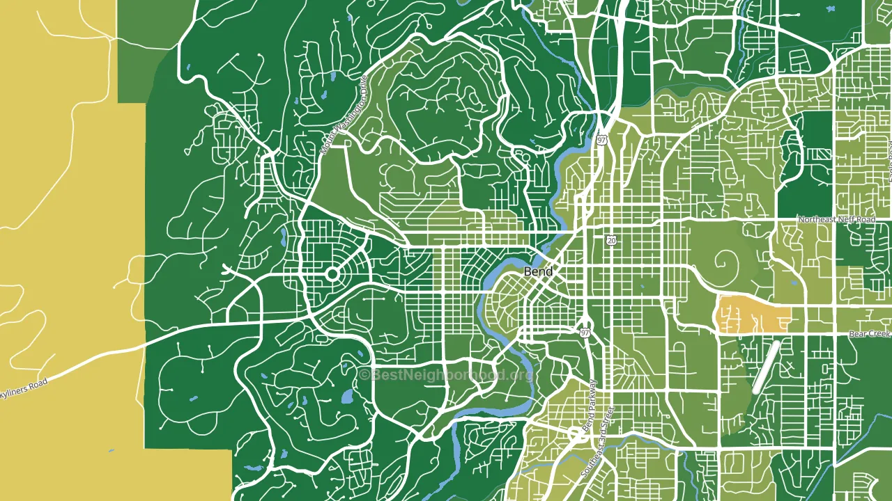 River West, Bend, OR block-group voter-turnout map