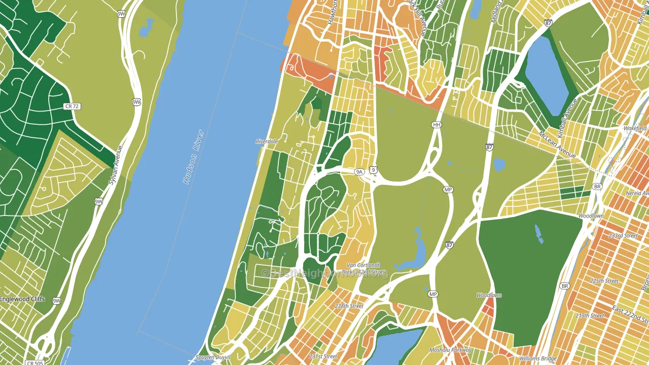 Riverdale, Bronx, NY block-group voter-turnout map