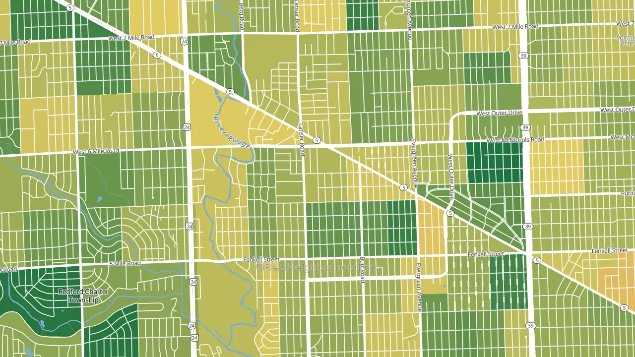 Riverdale, Detroit, MI block-group voter-turnout map