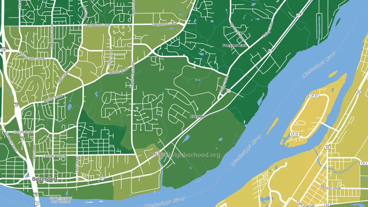 Riverdale, IA block-group voter-turnout map