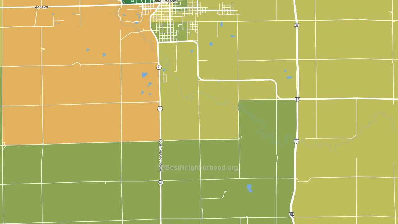 Riverdale, KS block-group voter-turnout map
