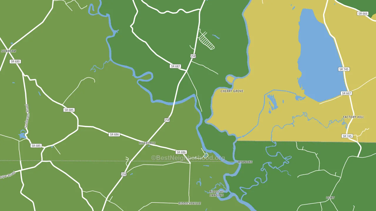 Riverdale, VA block-group voter-turnout map