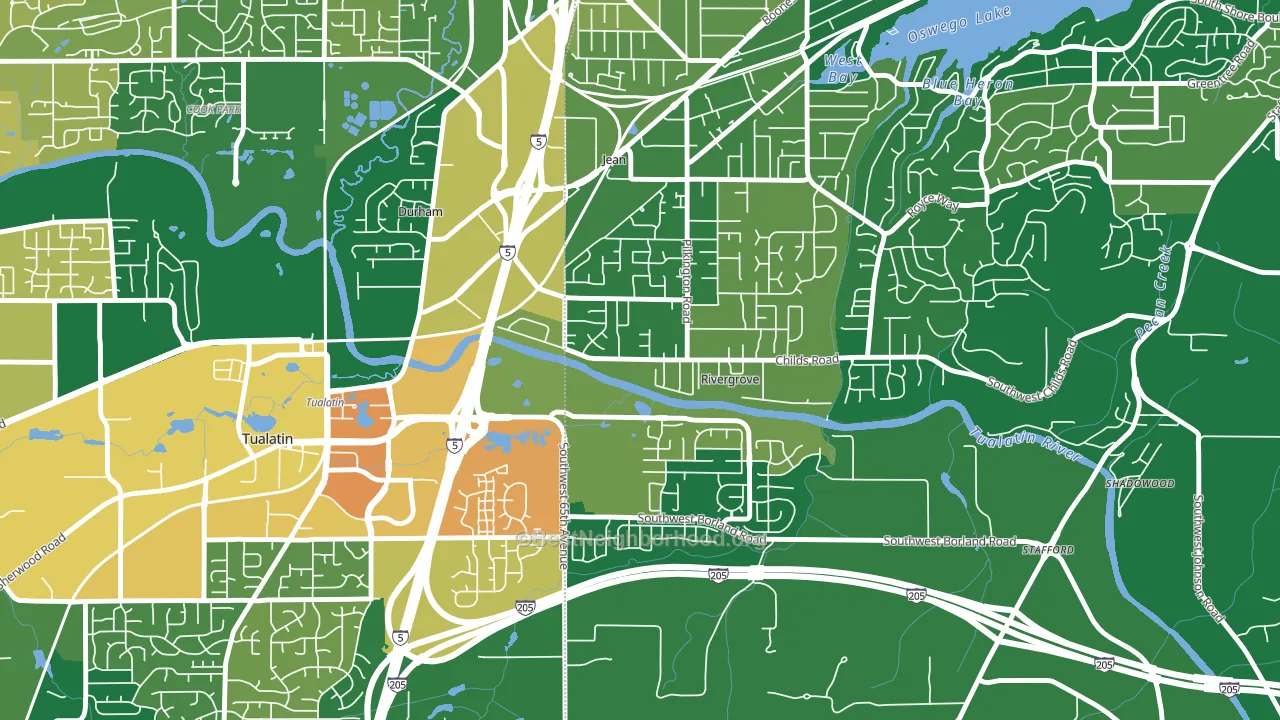 Rivergrove, OR block-group voter-turnout map