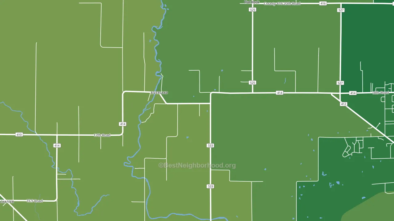 Riverland, MI block-group voter-turnout map