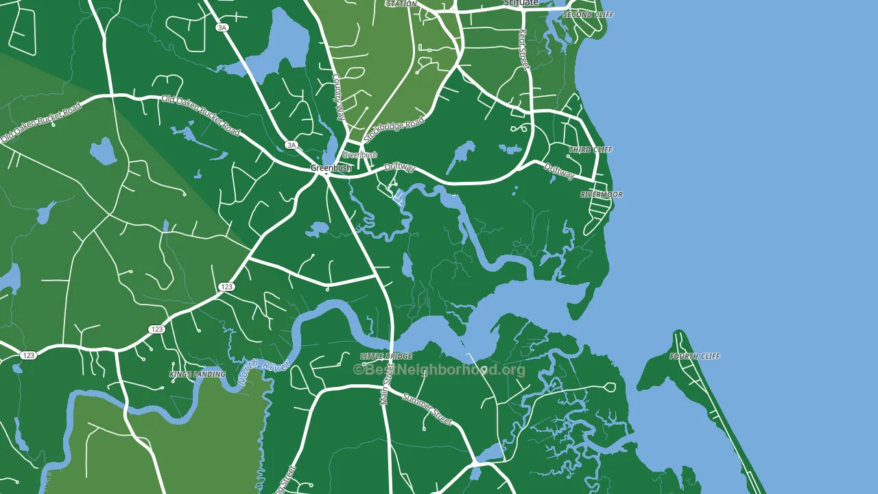 Rivermoor, MA block-group voter-turnout map
