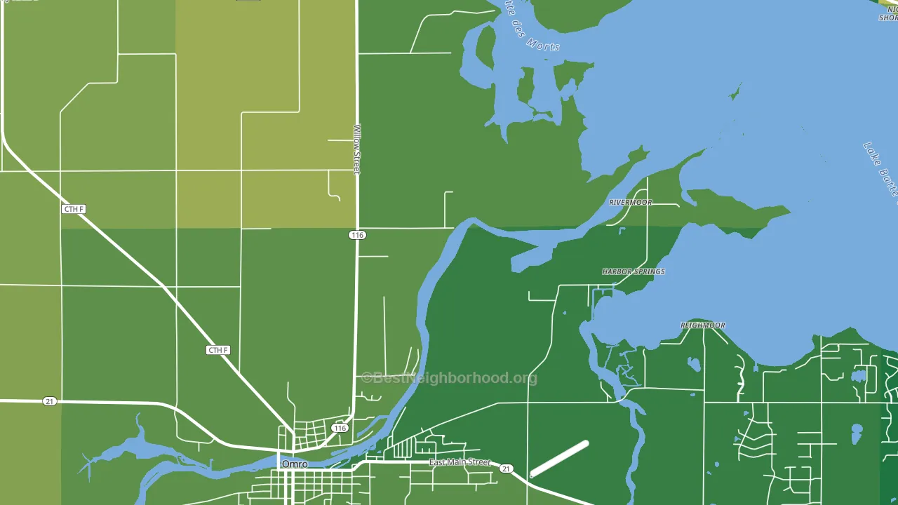 Rivermoor, WI block-group voter-turnout map