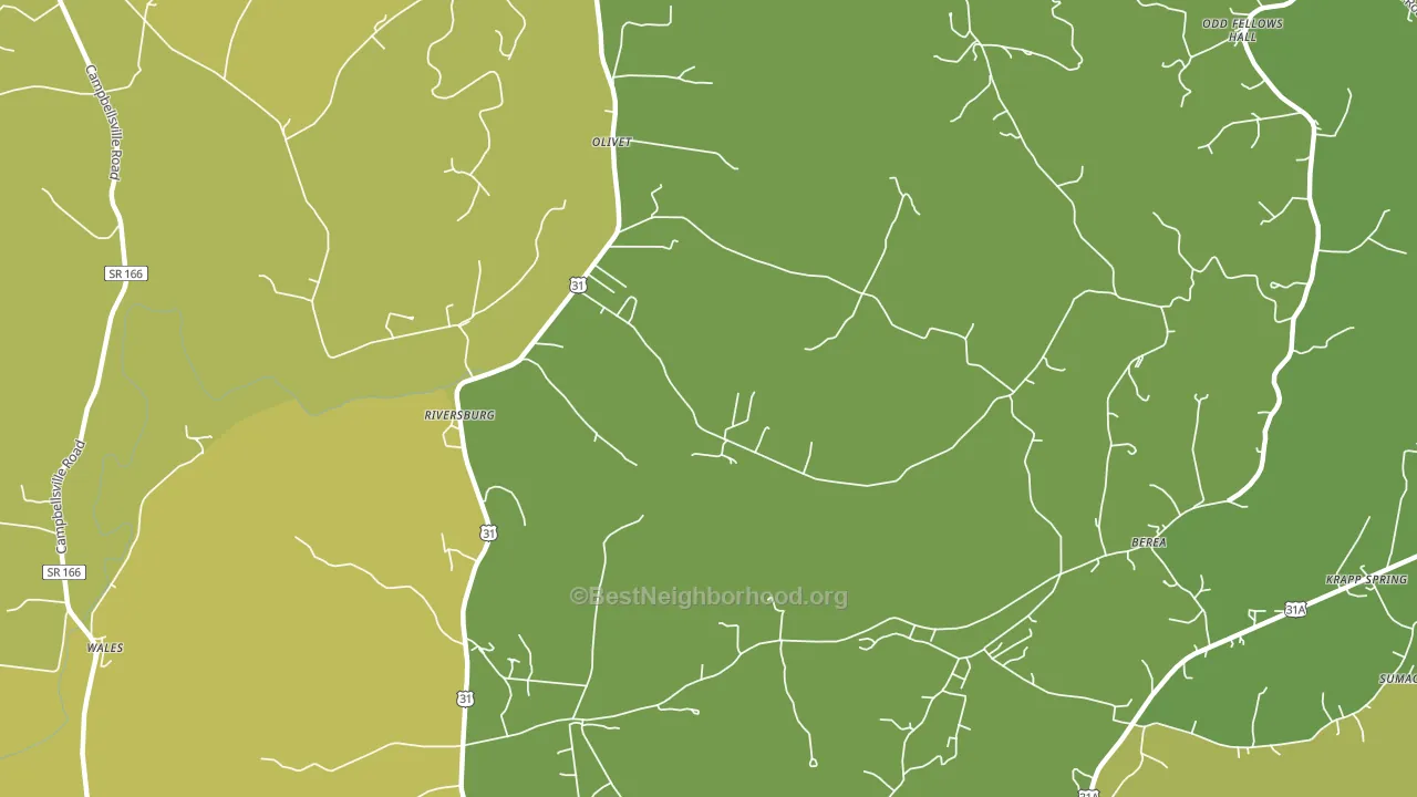 Riversburg, TN block-group voter-turnout map