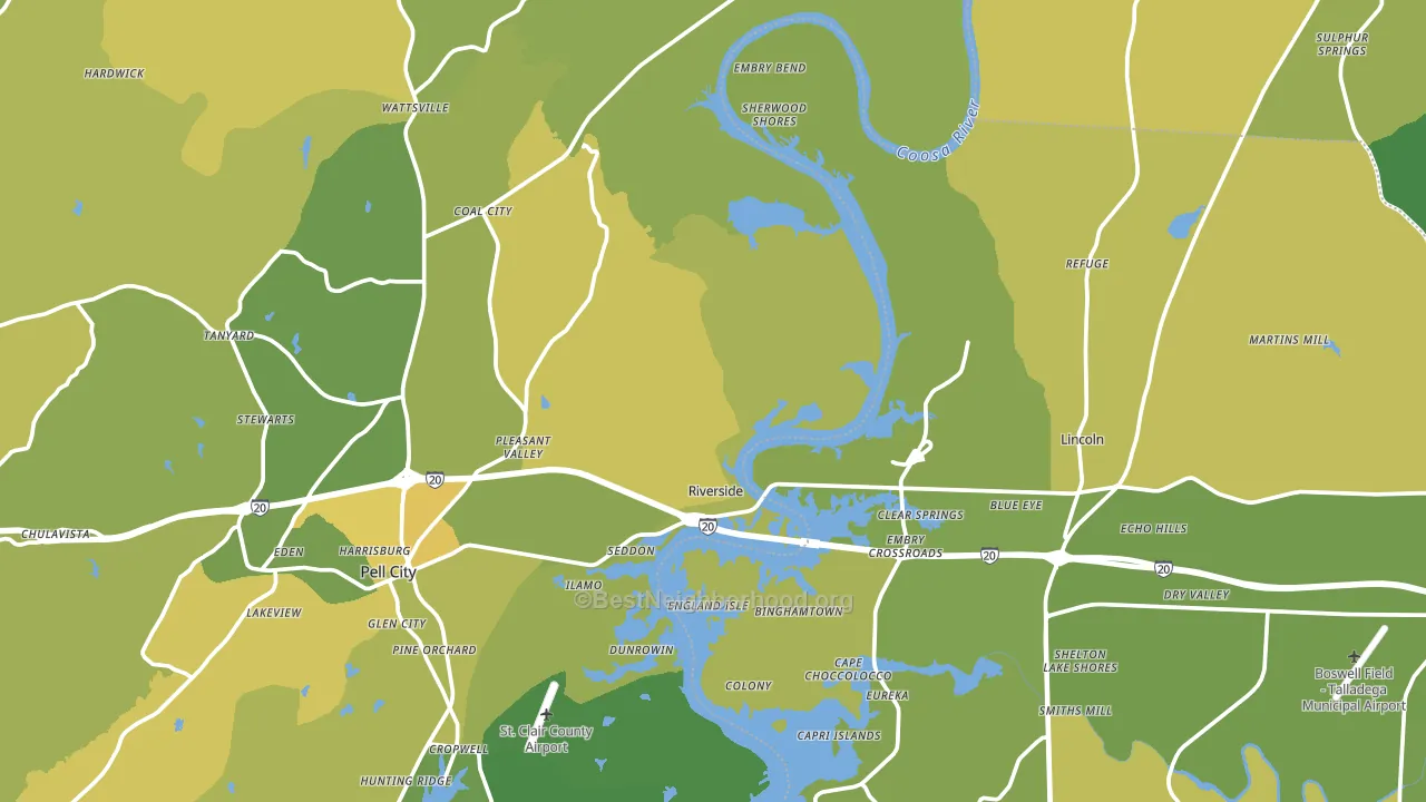 Riverside, AL block-group voter-turnout map