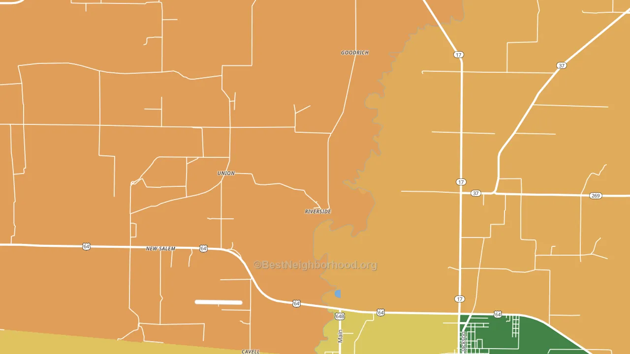 Riverside, AR block-group voter-turnout map