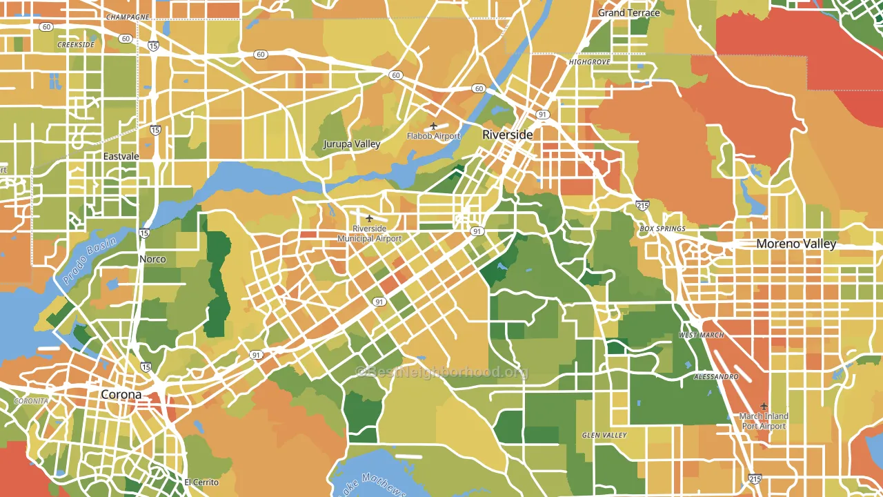 Riverside, CA block-group voter-turnout map