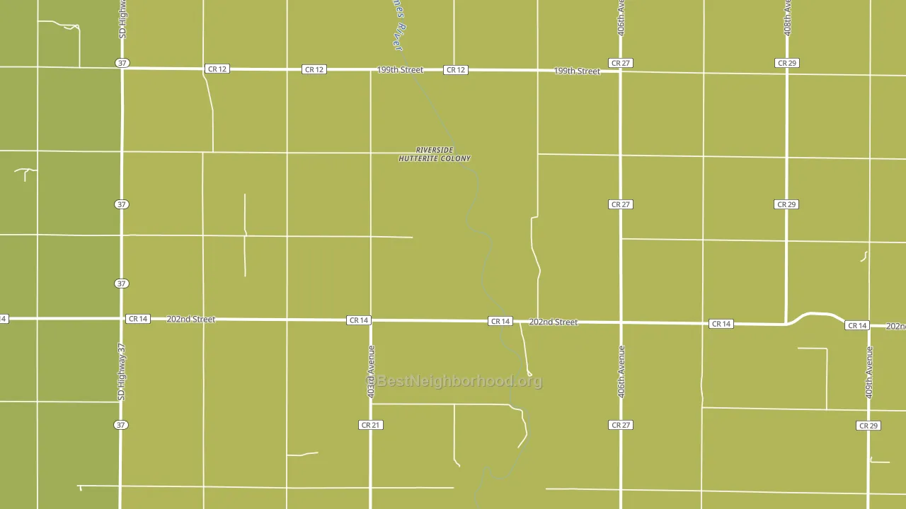 Riverside Colony, SD block-group voter-turnout map
