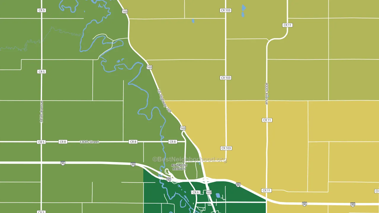 Riverside Heights, MN block-group voter-turnout map