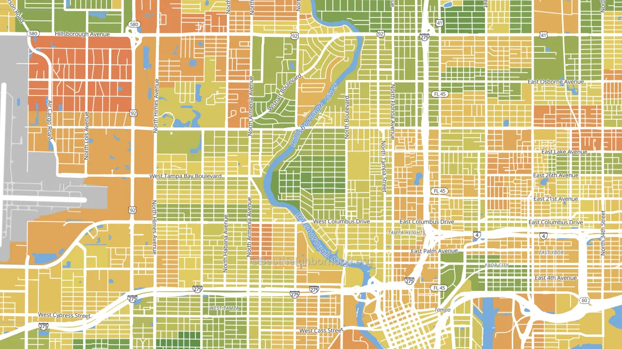 Riverside Heights, Tampa, FL block-group voter-turnout map