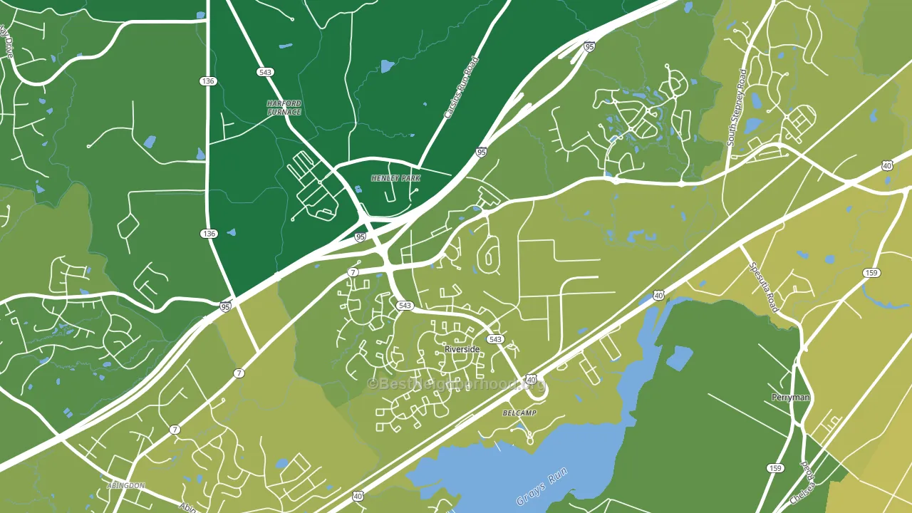 Riverside, MD block-group voter-turnout map