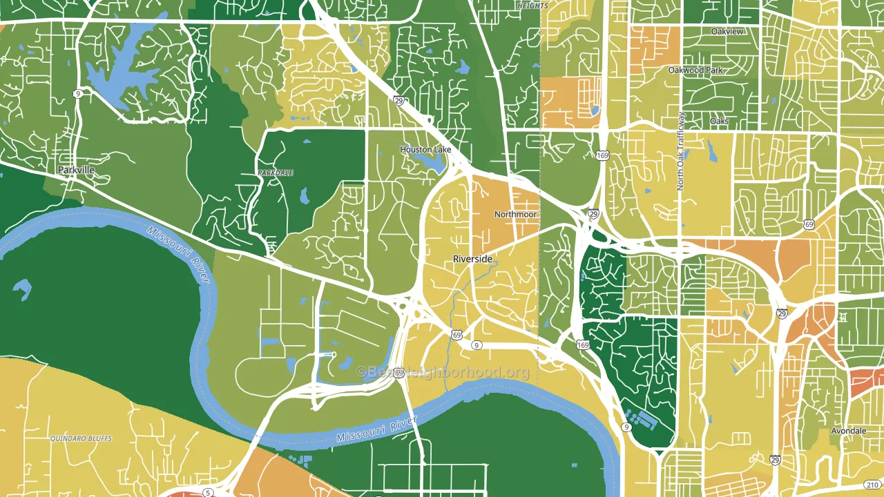 Riverside, MO block-group voter-turnout map