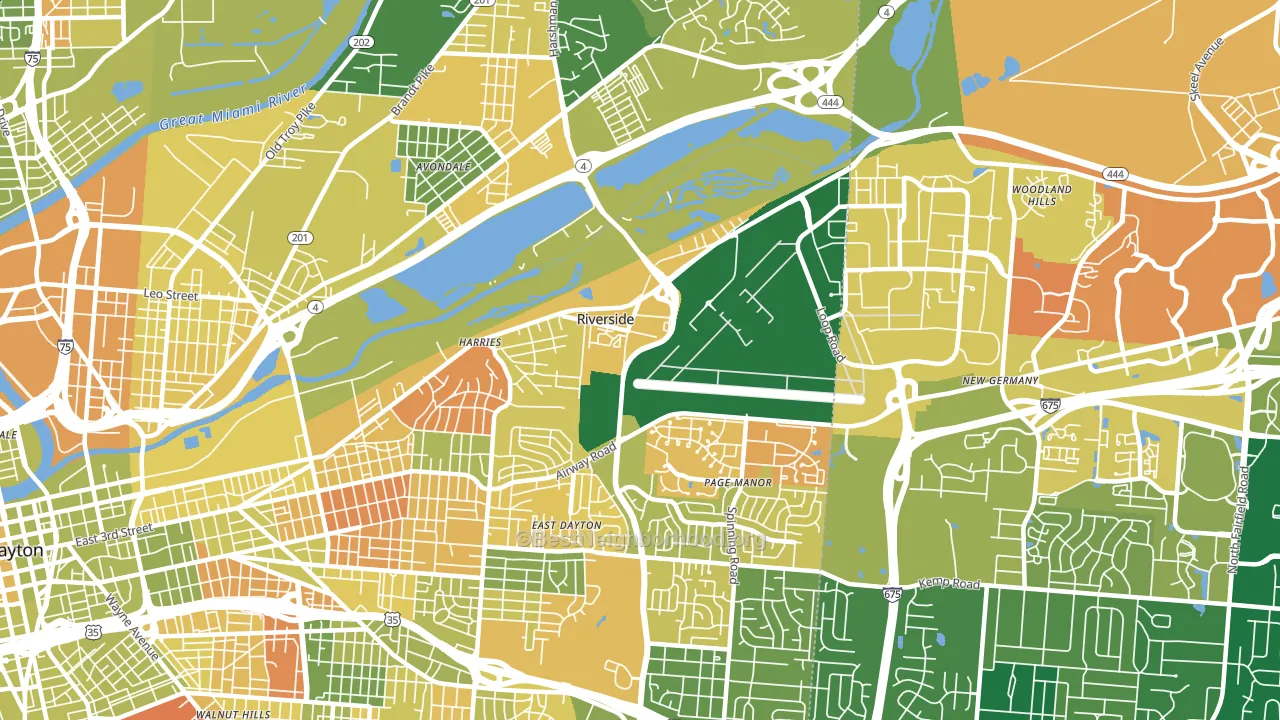 Riverside, OH block-group voter-turnout map