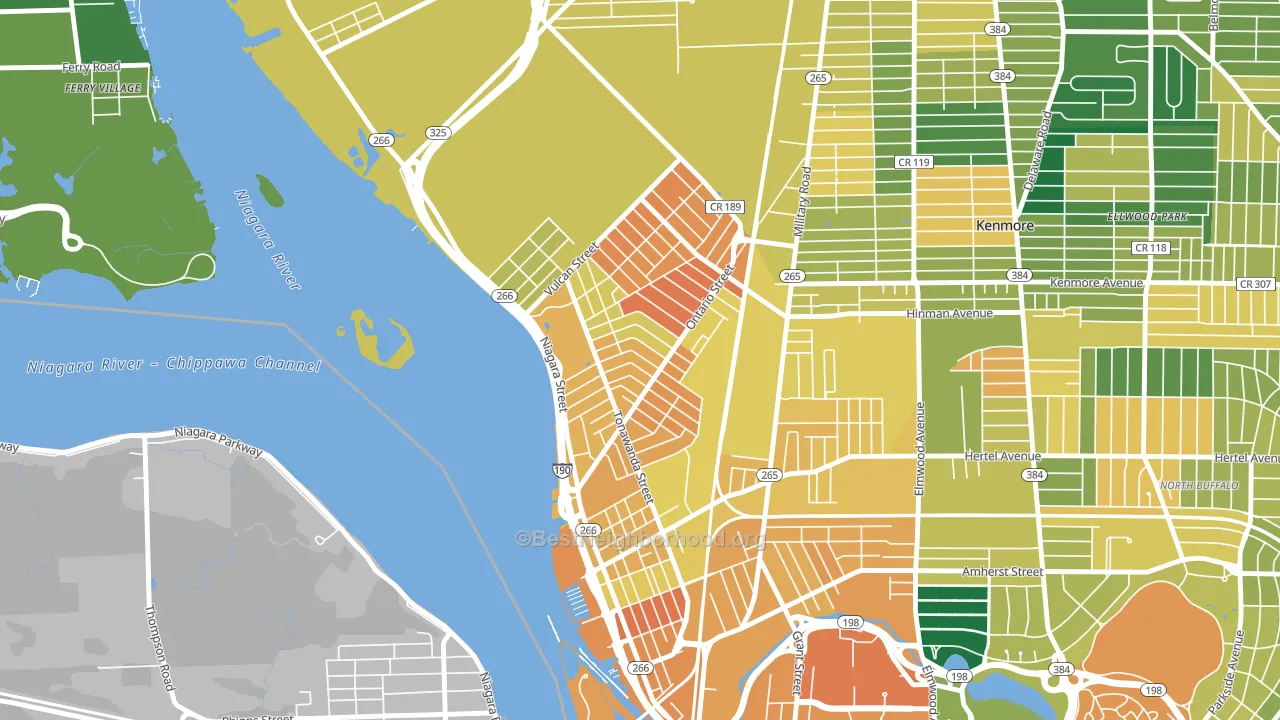 Riverside Park, Buffalo, NY block-group voter-turnout map