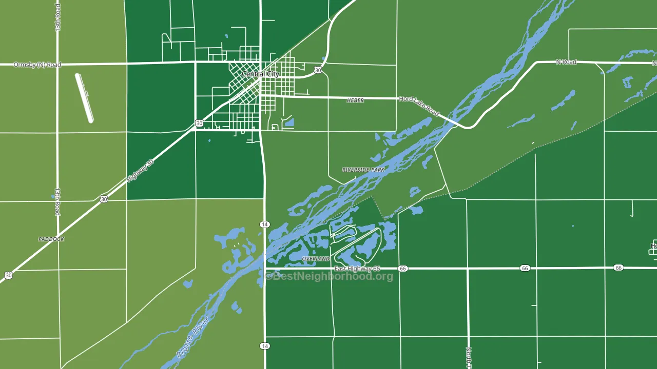 Riverside Park, NE block-group voter-turnout map