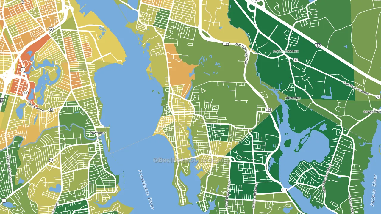 Riverside, RI block-group voter-turnout map