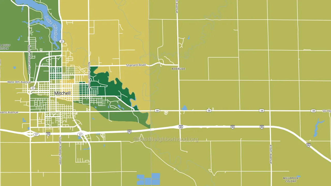 Riverside, SD block-group voter-turnout map