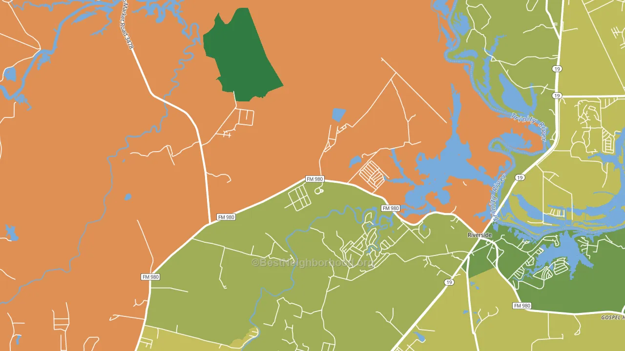 Riverside, TX block-group voter-turnout map