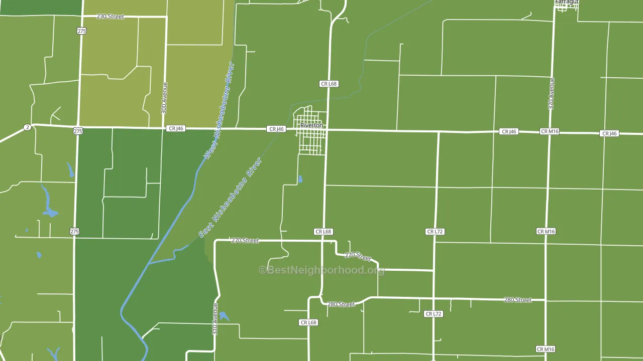 Riverton, IA block-group voter-turnout map