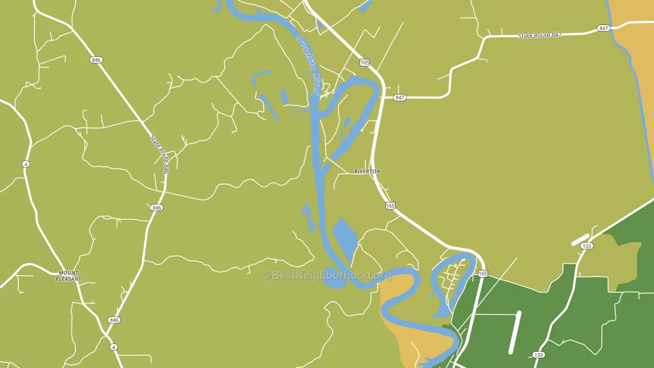 Riverton, LA block-group voter-turnout map