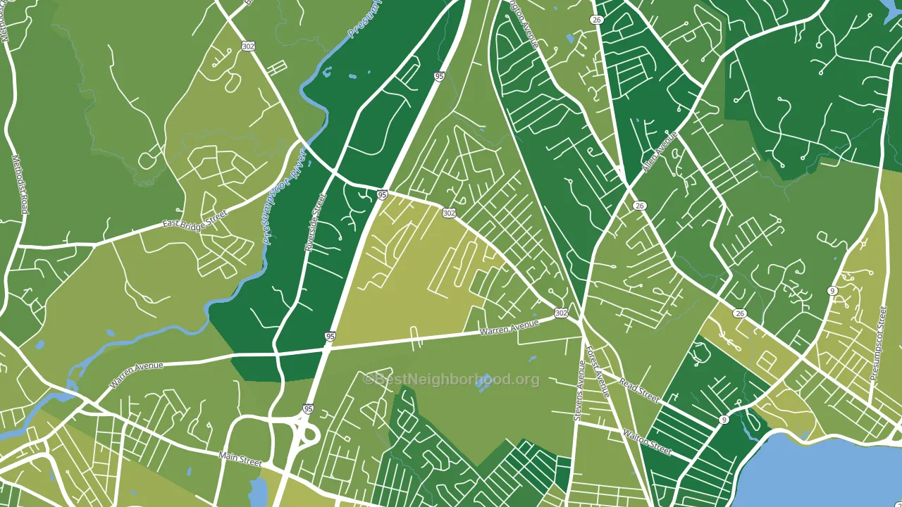 Riverton, Portland, ME block-group voter-turnout map