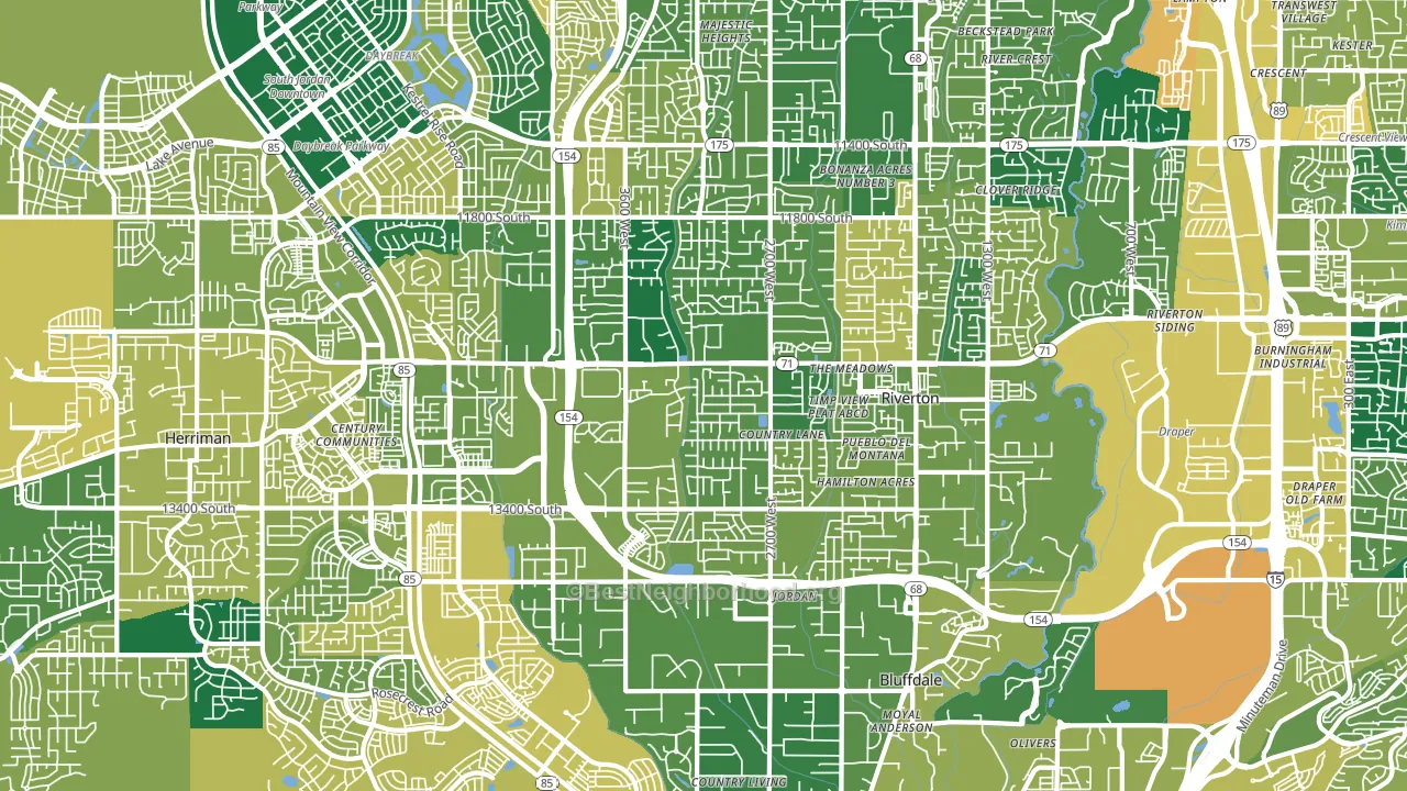 Riverton, UT block-group voter-turnout map
