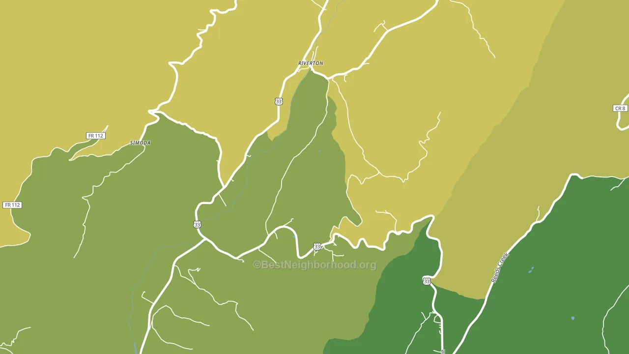 Riverton, WV block-group voter-turnout map