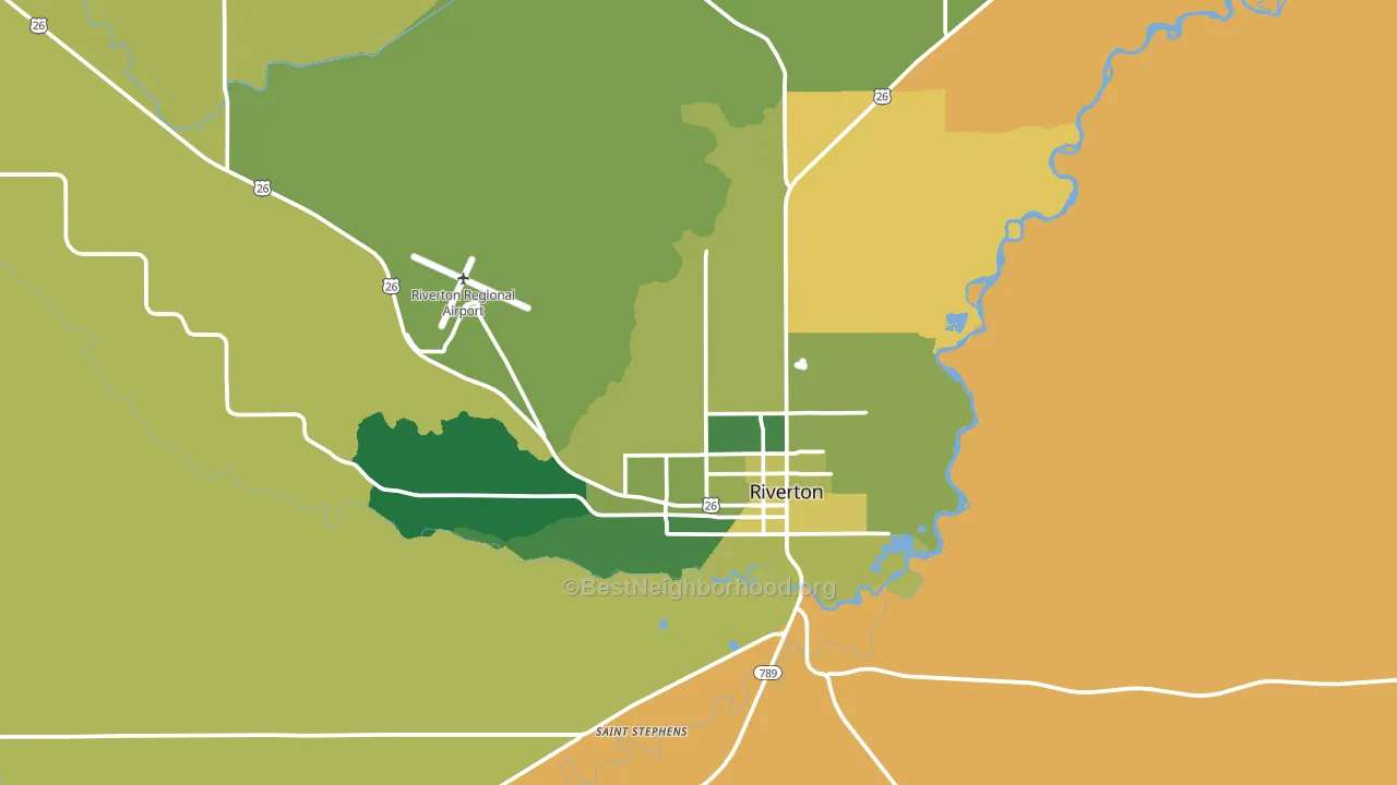 Riverton, WY block-group voter-turnout map