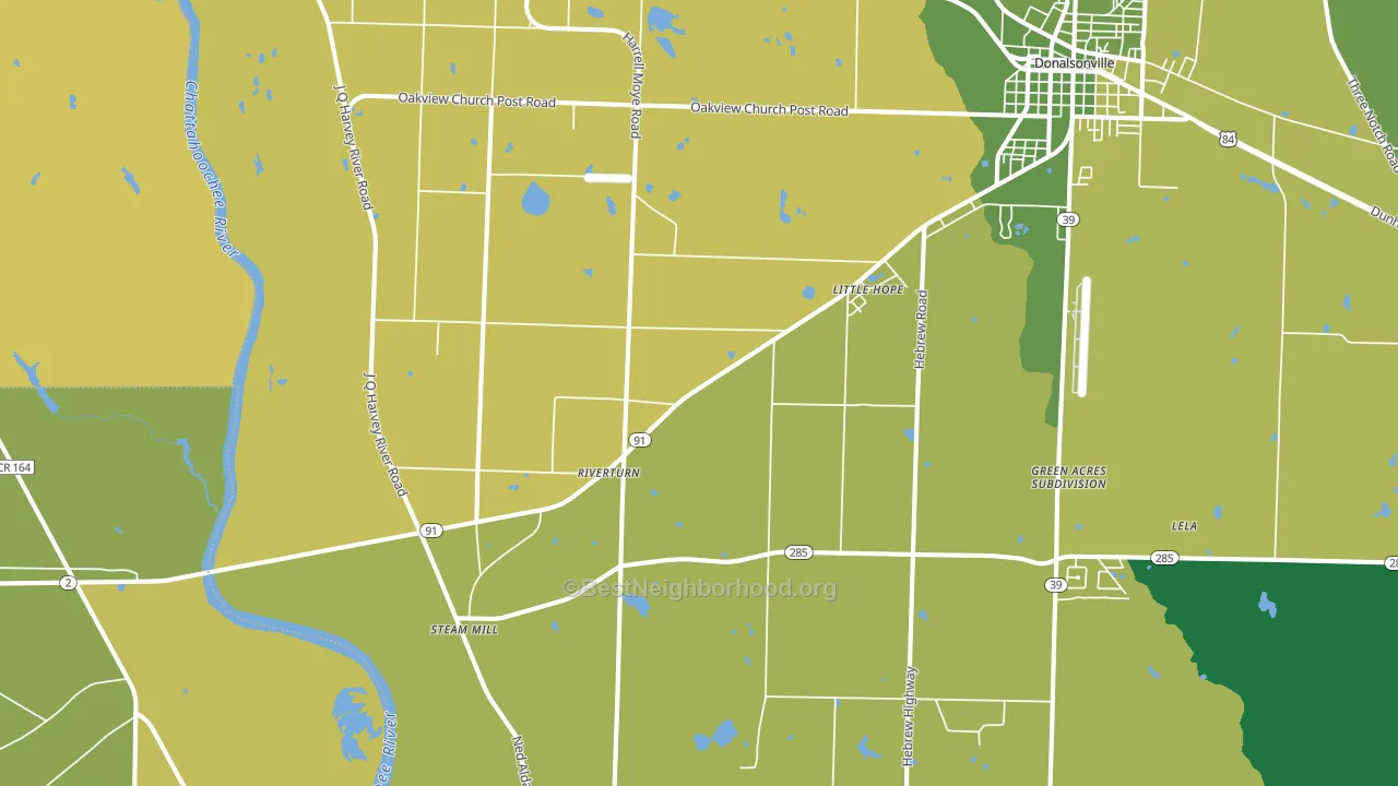 Riverturn, GA block-group voter-turnout map