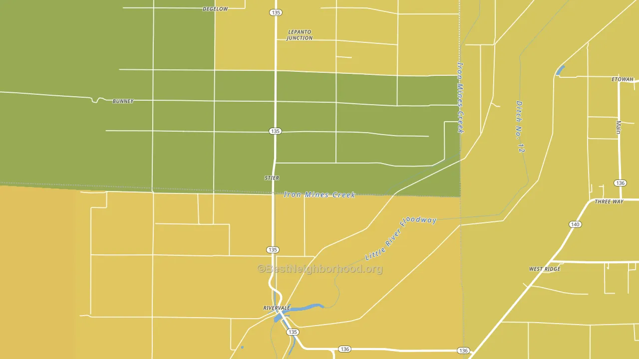 Rivervale, AR block-group voter-turnout map