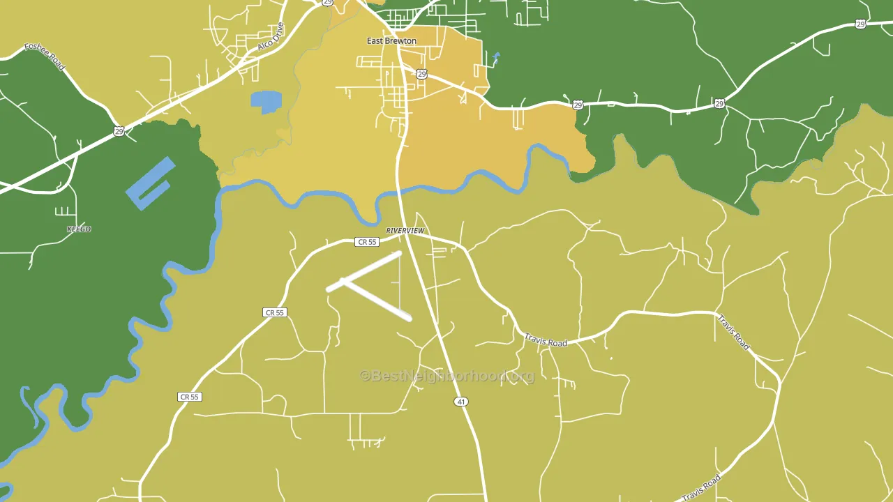 Riverview, AL block-group voter-turnout map